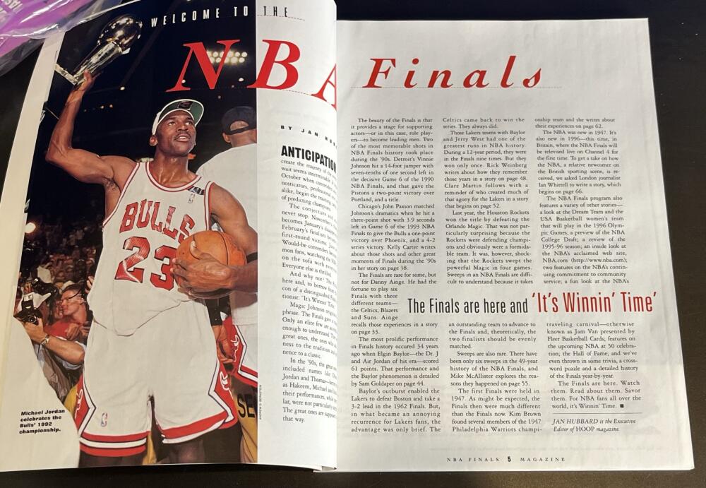 1996 NBA Finals Program Magazine Michael Jordan Bulls, USA Team,Shaquille O'Neal