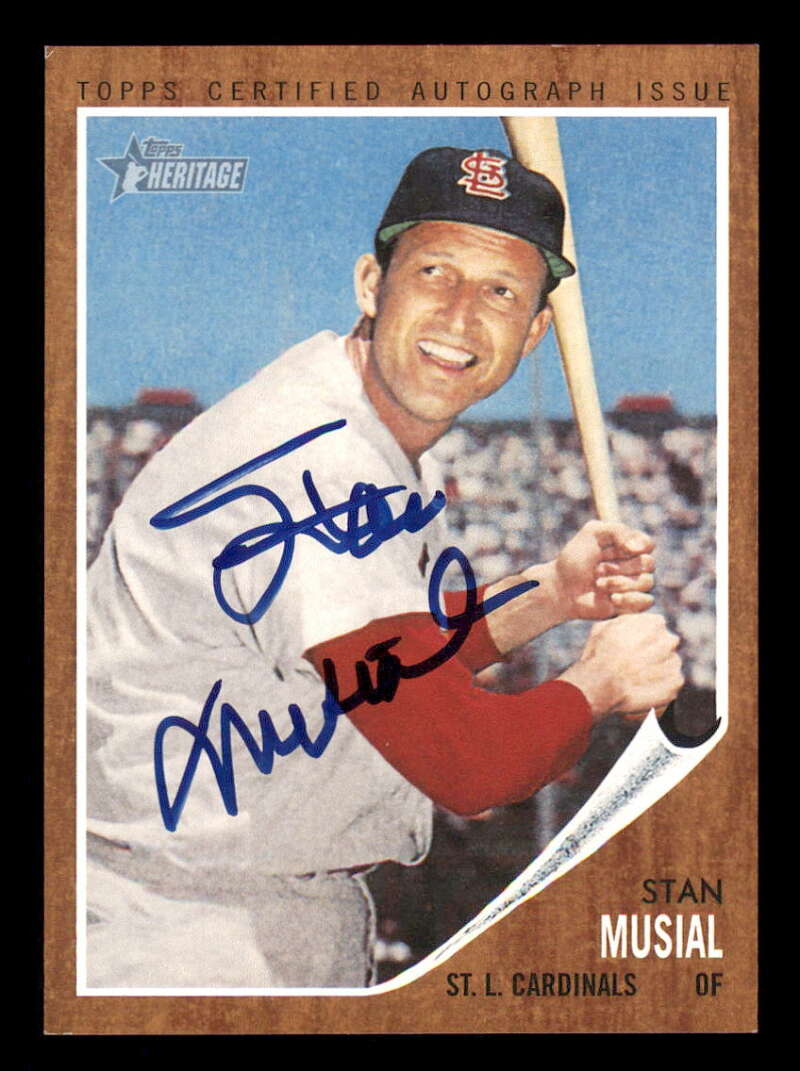 2011 Topps Heritage Real One Autographs #ROA-SM Stan Musial Autograph/Auto Cardinals Blue Ink 