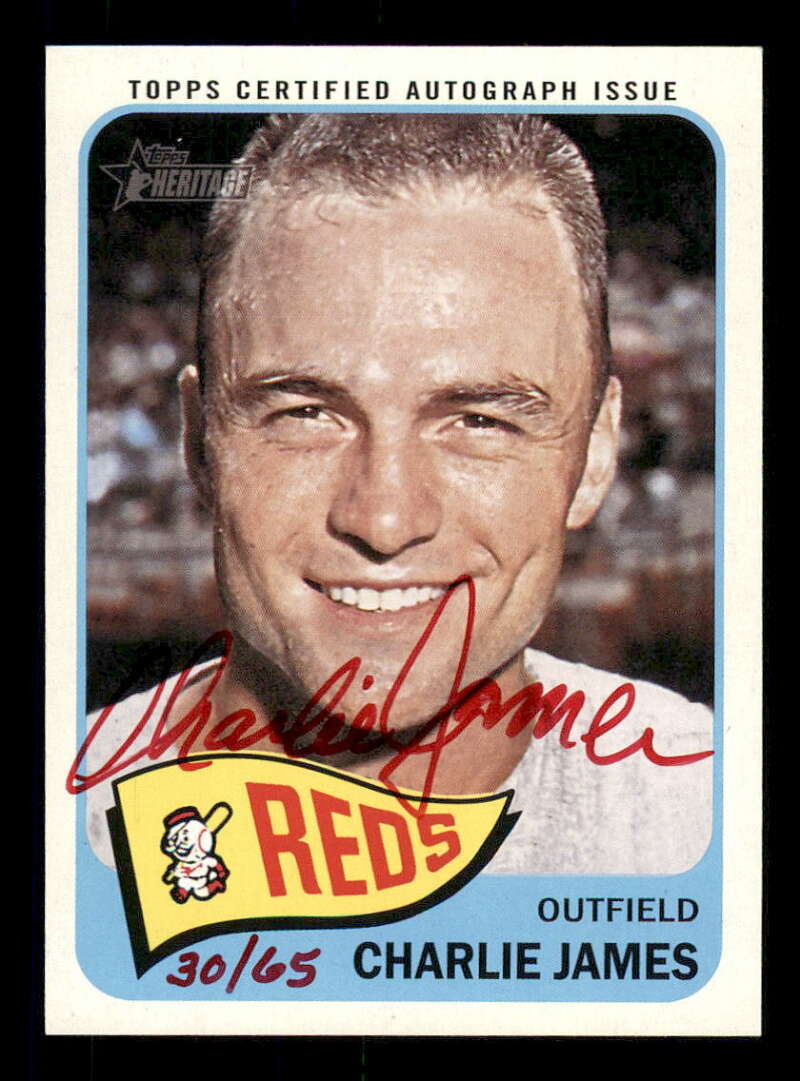 2014 Topps Heritage Real One Autographs Red Ink #ROA-CJA Charlie James Autograph/Auto SER/65 Reds 30/65 