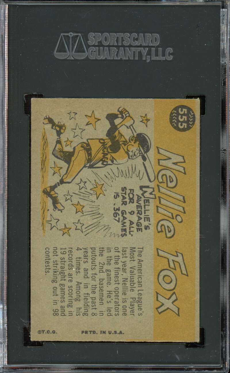 1960 Topps High #555 Nelson Nellie Fox AS All-Star White Sox HOF SGC 4 VG-EX