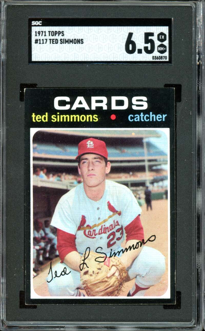1971 Topps #117 Ted Simmons RC/Rookie Cardinals HOF SGC 6.5 EX-NM+