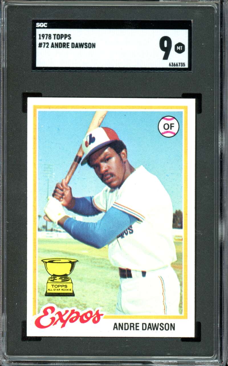 1978 Topps #72 Andre Dawson 2nd Year All-Star Rookie Cup Expos HOF b SGC 9 MINT