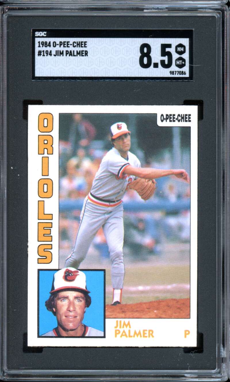 1984 OPC O-Pee-Chee #194 Jim Palmer Orioles by Topps HOF SGC 8.5 NM-MT+
