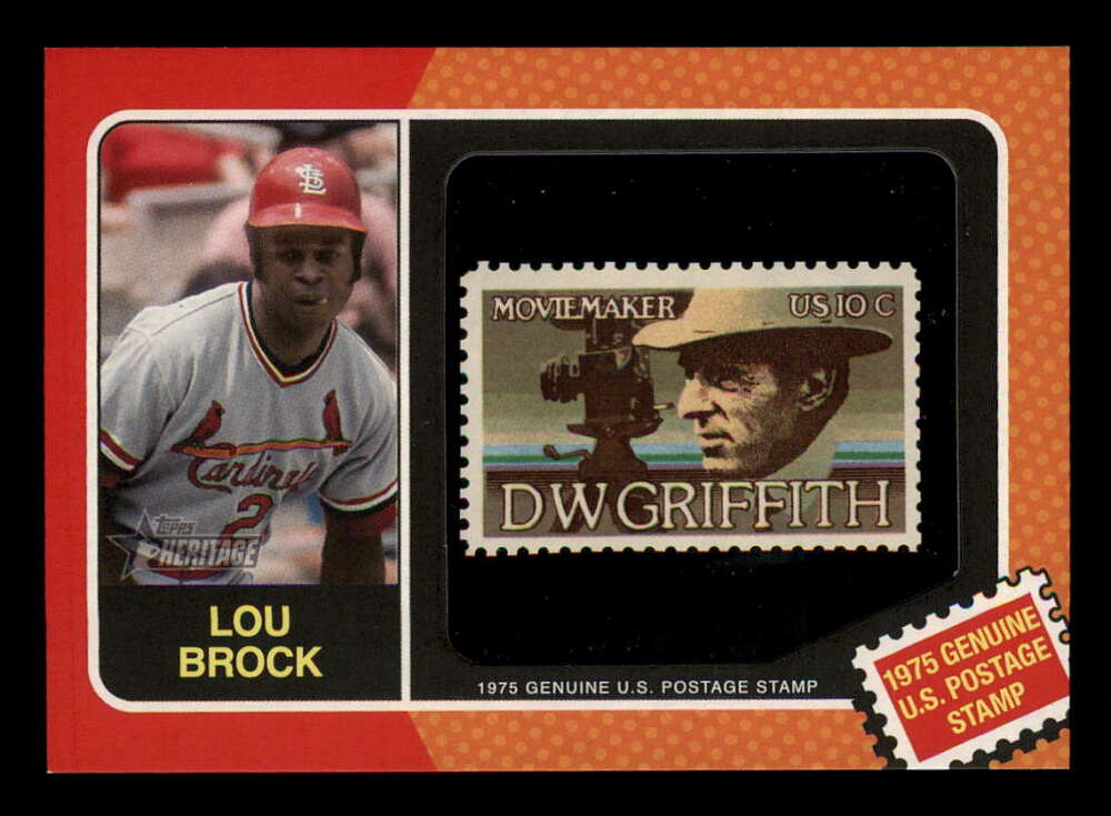 2024 Topps Heritage 1975 US Postage Postal Stamp Lou Brock #35/50